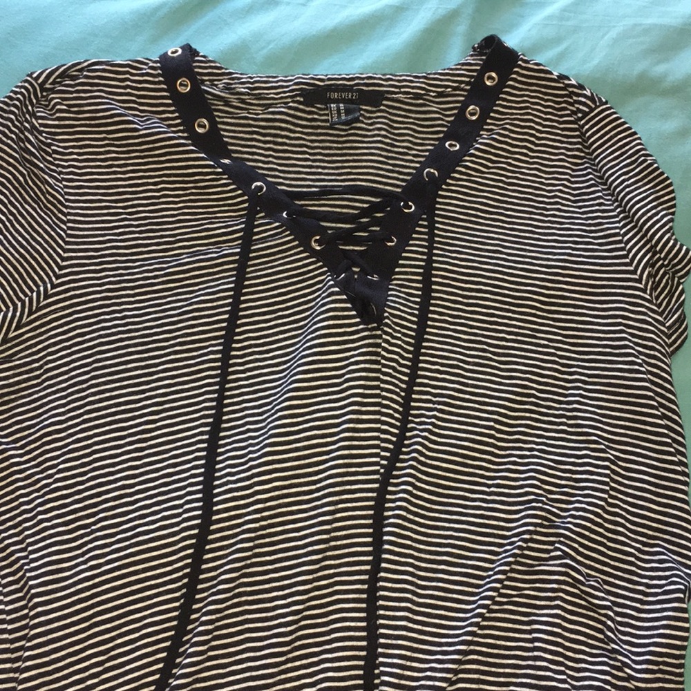 lace up forever 21 shirt